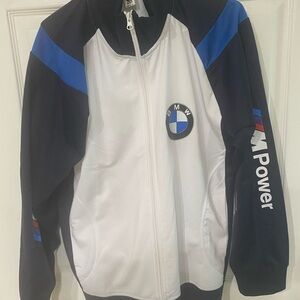 ROLY Racing Jacket White Blue Black Zip-Up – Motorsport Style with Logo (Size M)